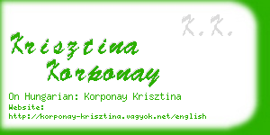 krisztina korponay business card